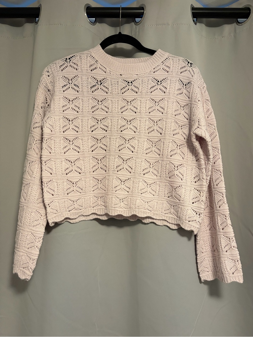 moon & madison Lavender Crochet Sweater